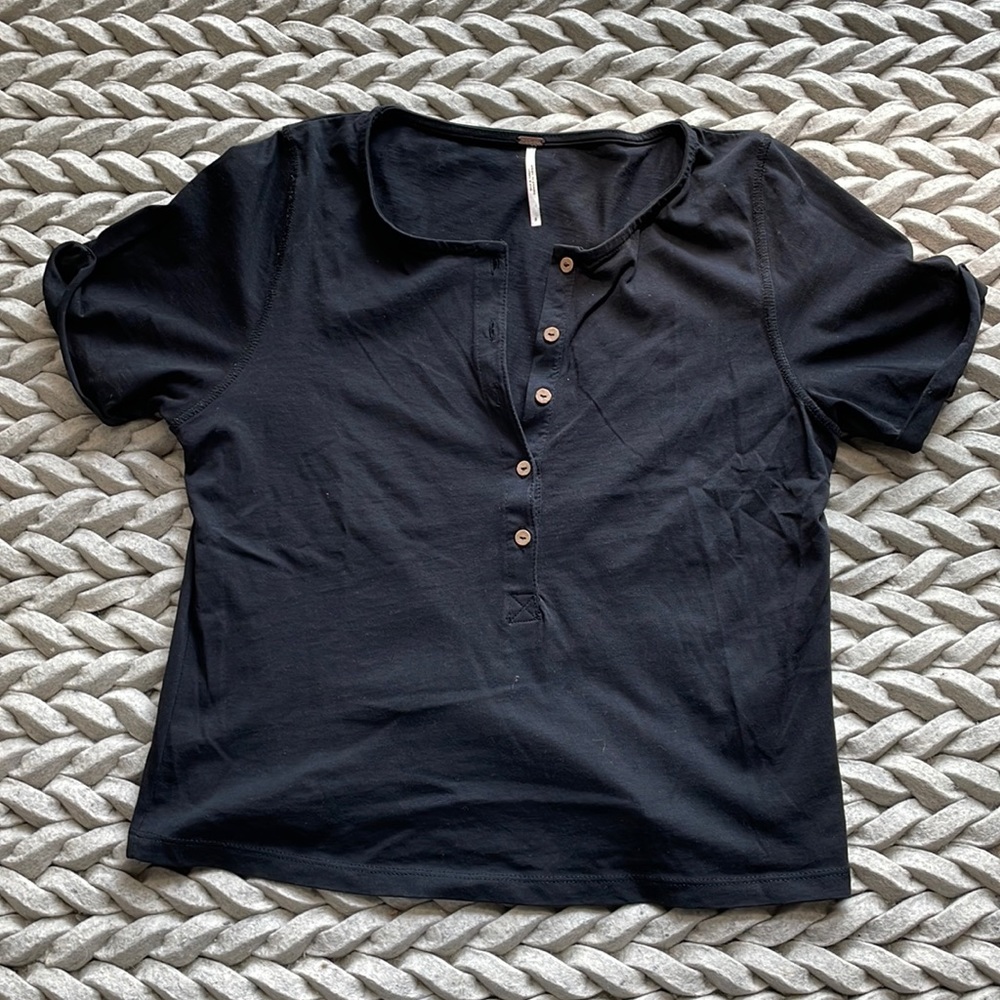 Black Henley Tee